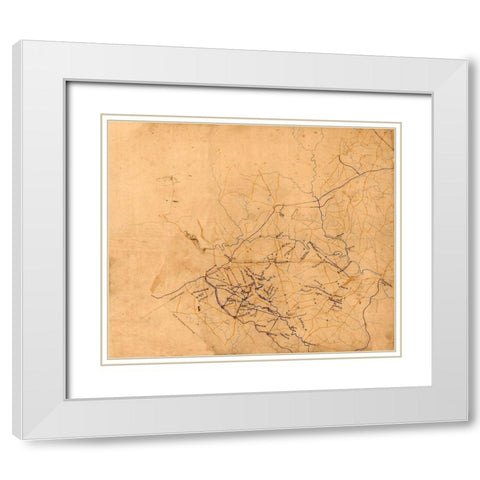 Culpepper County Virginia - 1864 White Modern Wood Framed Art Print with Double Matting by Unknown