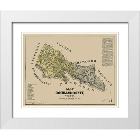 Goochland County Virginia - George 1881  White Modern Wood Framed Art Print with Double Matting by George