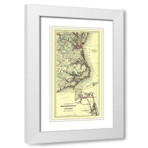 Norfolk, Albemarle, Atlantic Railroad Connections White Modern Wood Framed Art Print with Double Matting by Colton