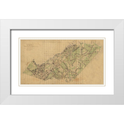 Orange County Virginia - Gilmer 1863 White Modern Wood Framed Art Print with Double Matting by Gilmer