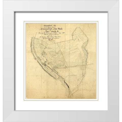 Page County Virginia - Hotchkifs 1865 White Modern Wood Framed Art Print with Double Matting by Hotchkifs