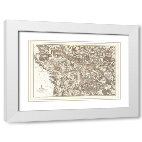 Richmond Virginia - Humphreys 1867 White Modern Wood Framed Art Print with Double Matting by Humphreys