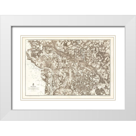 Richmond Virginia - Humphreys 1867 White Modern Wood Framed Art Print with Double Matting by Humphreys