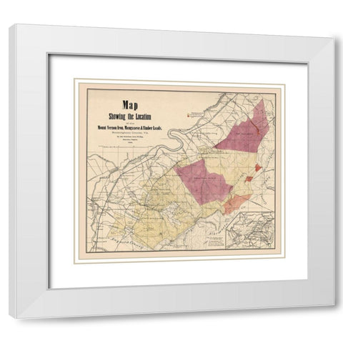 Rockingham County Virginia - Hotchkiss1888 White Modern Wood Framed Art Print with Double Matting by Hotchkiss