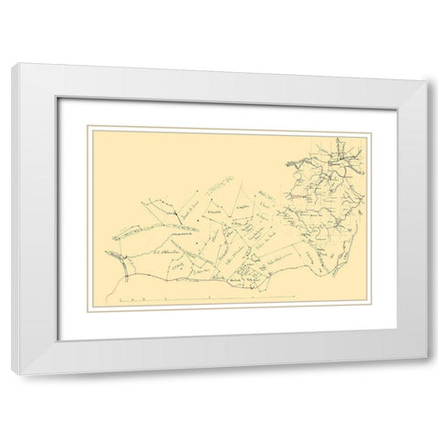 Roanoke Virginia - 1880 White Modern Wood Framed Art Print with Double Matting by Unknown