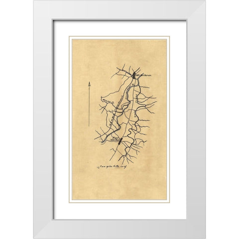 Shenandoah County Virginia - 1863 White Modern Wood Framed Art Print with Double Matting by Unknown