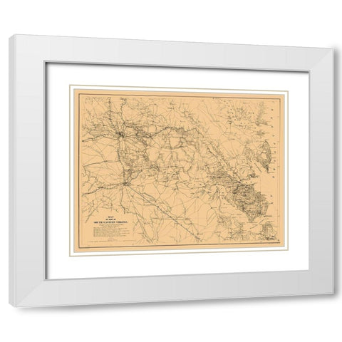 South Eastern Virginia - Cooke 1862 White Modern Wood Framed Art Print with Double Matting by Cooke