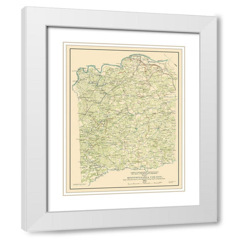 Spotsylvania Virginia - Campbell 1863 White Modern Wood Framed Art Print with Double Matting by Campbell