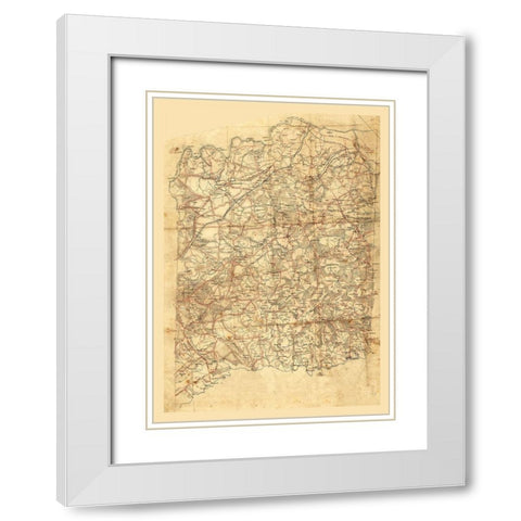 Spotsylvania County Virginia - 1860 White Modern Wood Framed Art Print with Double Matting by Unknown