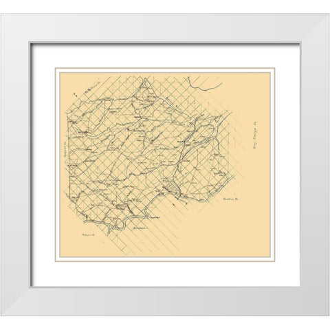 Stafford County Virginia - 1860 White Modern Wood Framed Art Print with Double Matting by Unknown