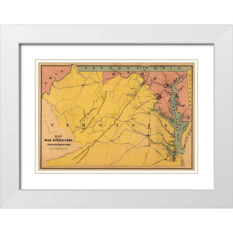 Virginia Maryland - Bufford 1861 White Modern Wood Framed Art Print with Double Matting by Bufford