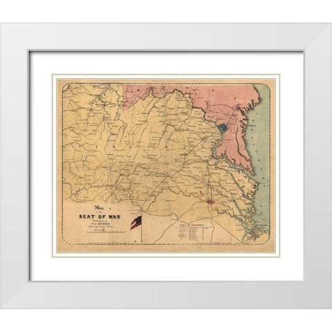 Virginia Maryland - Grant 1861 White Modern Wood Framed Art Print with Double Matting by Grant