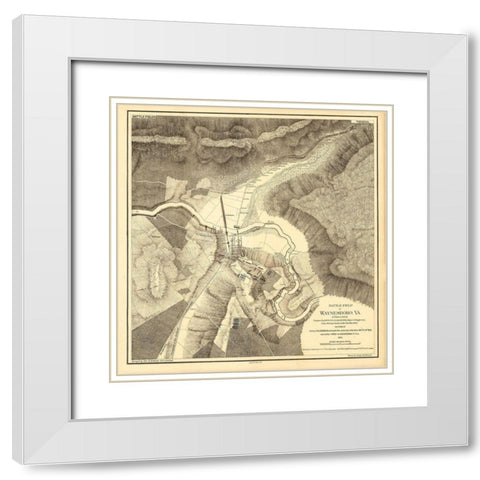 Waynesboro Virginia - Holland 1865 White Modern Wood Framed Art Print with Double Matting by Holland