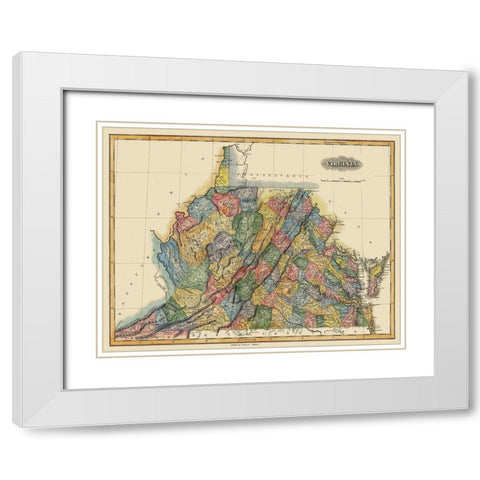 Virginia - Lucas 1823 White Modern Wood Framed Art Print with Double Matting by Lucas