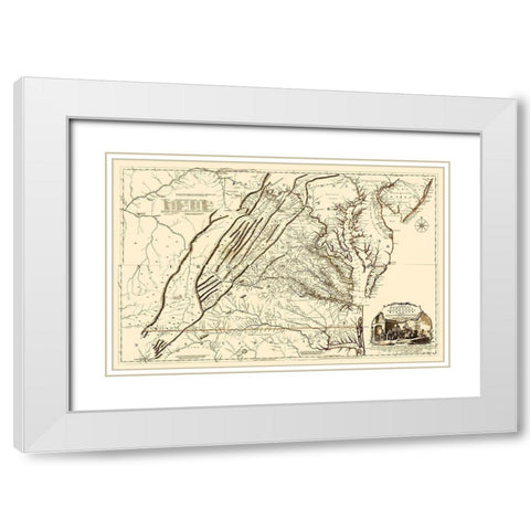 Virginia, Maryland - Jefferys 1751 White Modern Wood Framed Art Print with Double Matting by Jefferys