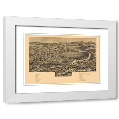 Enosburg Falls Vermont - Norris 1892 White Modern Wood Framed Art Print with Double Matting by Norris