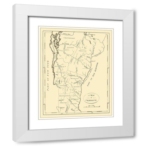 Vermont - Stockdale 1794 White Modern Wood Framed Art Print with Double Matting by Stockdale