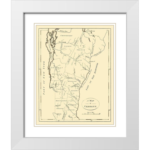 Vermont - Stockdale 1794 White Modern Wood Framed Art Print with Double Matting by Stockdale