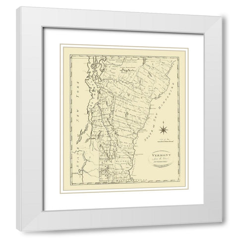 Vermont - Reid 1796 White Modern Wood Framed Art Print with Double Matting by Reid