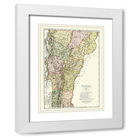 Vermont - Bohn 1796 White Modern Wood Framed Art Print with Double Matting by Bohn