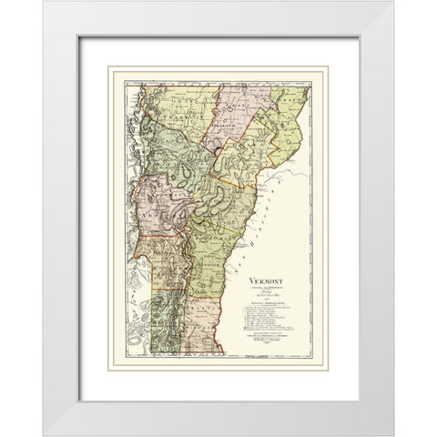 Vermont - Bohn 1796 White Modern Wood Framed Art Print with Double Matting by Bohn