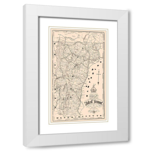 Vermont - Mc Kinley 1890  White Modern Wood Framed Art Print with Double Matting by Mc Kinley