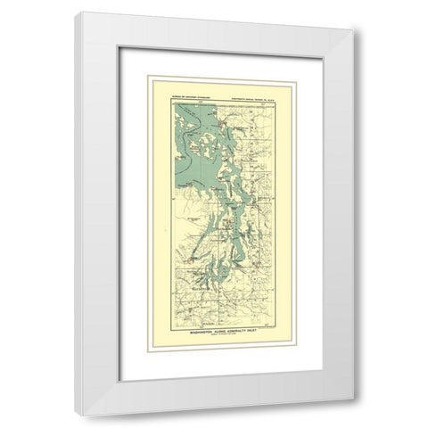 Washington - Admiralty Inlet - Hoen 1896 White Modern Wood Framed Art Print with Double Matting by Hoen