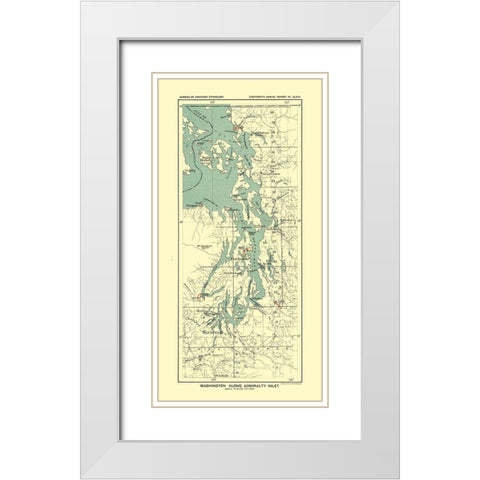 Washington - Admiralty Inlet - Hoen 1896 White Modern Wood Framed Art Print with Double Matting by Hoen