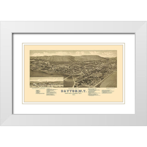 Dayton Washington - Stoner 1884 White Modern Wood Framed Art Print with Double Matting by Stoner