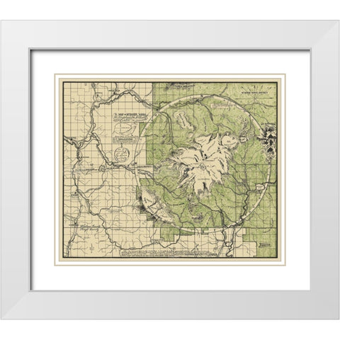 Mount Baker Washington - Easton 1912 White Modern Wood Framed Art Print with Double Matting by Easton
