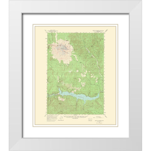 Mt St Helens Washington Quad - USGS 1968 White Modern Wood Framed Art Print with Double Matting by USGS