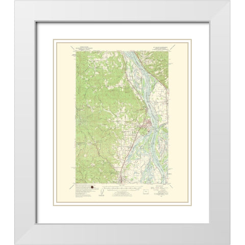 Mt St Helens Oregon Washington Quad - USGS 1954 White Modern Wood Framed Art Print with Double Matting by USGS