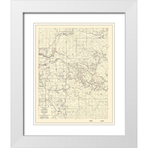 Mt St Helens Ranger District Washington Quad White Modern Wood Framed Art Print with Double Matting by USDA