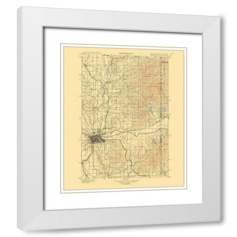 Spokane Washington Quad - USGS 1901 White Modern Wood Framed Art Print with Double Matting by USGS
