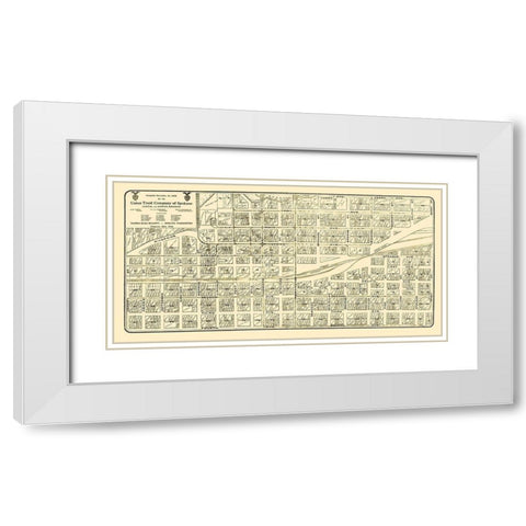 Spokane Washington Landowner - Davis 1908 White Modern Wood Framed Art Print with Double Matting by Davis