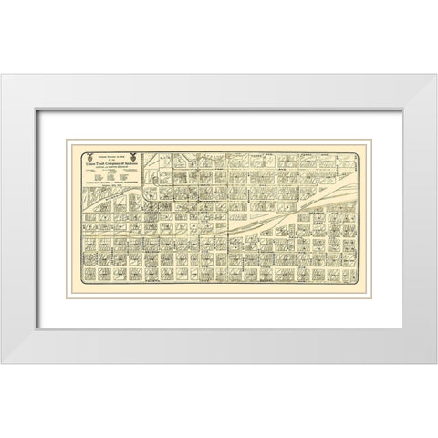 Spokane Washington Landowner - Davis 1908 White Modern Wood Framed Art Print with Double Matting by Davis