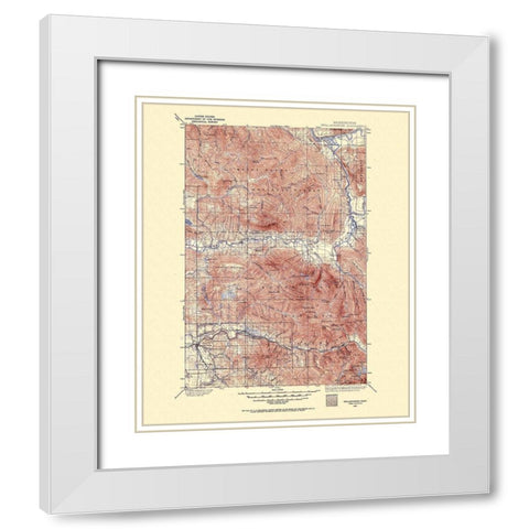 Stillaguamish Washington Quad - USGS 1899 White Modern Wood Framed Art Print with Double Matting by USGS