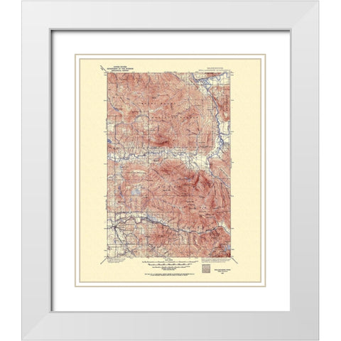 Stillaguamish Washington Quad - USGS 1899 White Modern Wood Framed Art Print with Double Matting by USGS