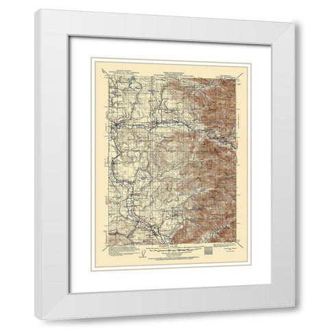 Sultan Washington Quad - USGS 1921 White Modern Wood Framed Art Print with Double Matting by USGS