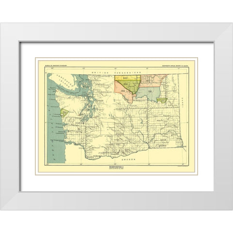 Washington - Hoen 1896 White Modern Wood Framed Art Print with Double Matting by Hoen