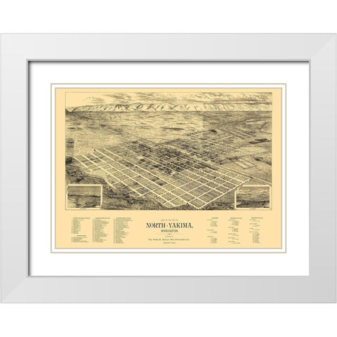 Yakima Washington - Spike 1889 White Modern Wood Framed Art Print with Double Matting by Spike