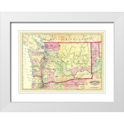 Washington - Asher  1874 White Modern Wood Framed Art Print with Double Matting by Asher
