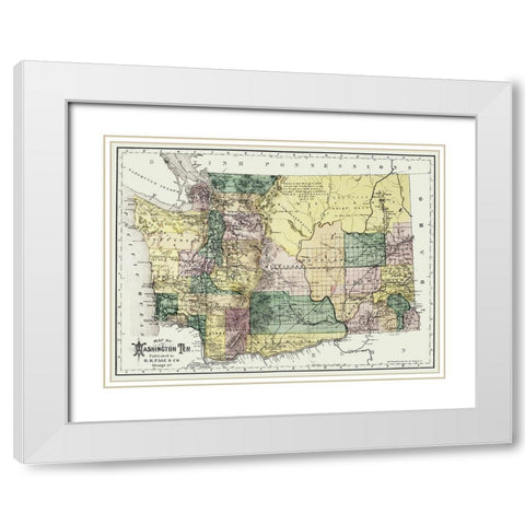Washington Territory - Olympia - Page 1886 White Modern Wood Framed Art Print with Double Matting by Page