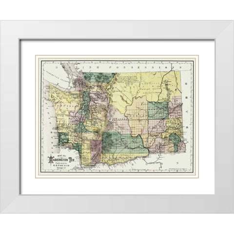 Washington Territory - Olympia - Page 1886 White Modern Wood Framed Art Print with Double Matting by Page
