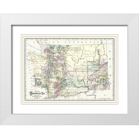 Washington Territory - Page 1883 White Modern Wood Framed Art Print with Double Matting by Page