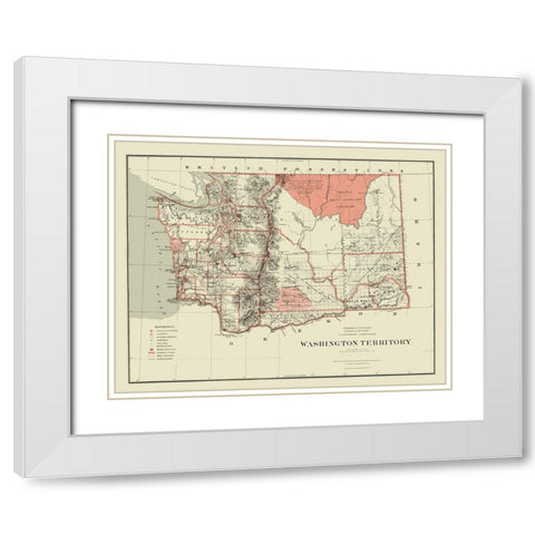 Washington - Williamson 1879 White Modern Wood Framed Art Print with Double Matting by Williamson