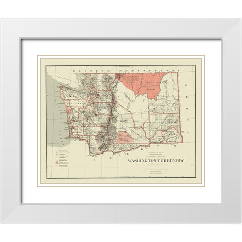 Washington - Williamson 1879 White Modern Wood Framed Art Print with Double Matting by Williamson