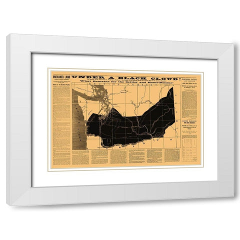 Washington, Problems with Land Grant 1883 White Modern Wood Framed Art Print with Double Matting by Interior Dept