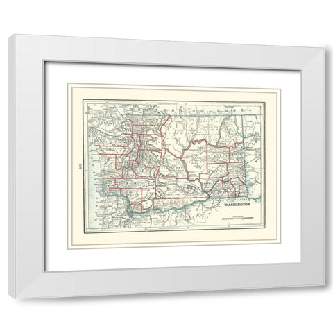 Washington - Rathbun 1893 White Modern Wood Framed Art Print with Double Matting by Rathbun