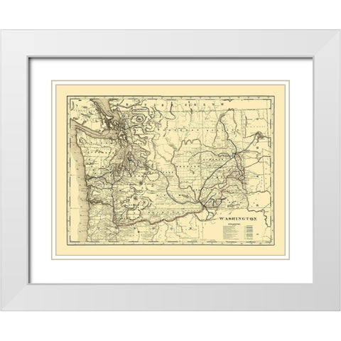 Washington -1896 White Modern Wood Framed Art Print with Double Matting by Unknown